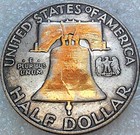 Ben Franklin Skull Head Hobo Coin -  Custom Color Hobo Nickel - 30mm Wide