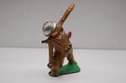 Vintage Barclay manoil Toy Soldier With Gas Mask Throwing Grenade