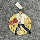 Vtg 2002 Kurt Adler Elvis Presley Ornament Christmas Tree 4 5x4 Gold Record 3d