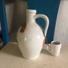 Vintage Ceramic Liquor Bottle W Attached Cup
