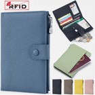 Slim Rfid Blocking Genuine Leather Passport Travel Wallet Id Card Holder Cover
