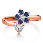 18k Rose Gold Plated Silver Lab Grown Diamond And Created Sapphire Statement