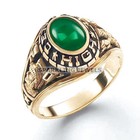 Lustrous Emerald Oval Cut With 925 Silver Gold Plated Ring For Men  500  