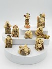 Set Of 9 Japanese Nitsuke Miniature Carvings 