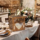 Rustic Wooden Wedding Card Box Acrylic Window Gift Envelope Holder Party