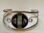 Vtg Abalone turquoise Lot Of 3 Cuff Bracelet  Earnings Pendant Mexico Sterling 
