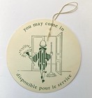 Vintage French Chateau Hotel Do Not Disturb Sign Green Maid Red Guard Hanger