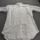 Ascot Chang Tuxedo Shirt Men 15 5 34 White Pleated French Cuff Shank Buttons