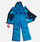Xmtn Girls Winter Coat bib Pant Set Ski border Snowsuit blue Floral S 7 8 nwt