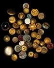Vintage Antique Button Lot 48 Victorian Brass Metal Pearl Canada Mixed Buttons