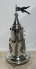 925 Sterling Silver Besamim Spice Box Tower Judaica Israel Filigree Flag 6 75 