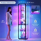 360   Rotating Glass Cabinet W  Rgb  Auto Sensor   Lock For Collectibles Display