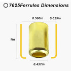 25pcs 7325 Hose Ferrules Brass Fitting  0 560in Id X 1in Long For Air  Torch  Ac