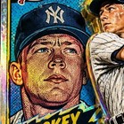 8x10 Wallart Mickey Mantle Holographic Yankees Baseball Card Print Glass Frame