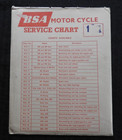 1961 Bsa All Motorcycle  gear Ratios  Service Chart Fold-out Poster 29x18 Minty
