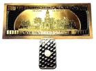 1 Troy Oz  999 Fine Silver Sunshine Minting Bar Bu   99 9  24k Gold  100 Bill