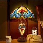 24    American Stained Glass Led Night Light Lamp vintage Home Decor tiffany Style