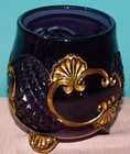 Antique Eapg Riverside Croesus Amethyst Purple Glass Footed Spooner   Sugar Bowl