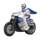 Mini Evel Knievel Rip-cord Ssp Racer Daredevil Stunt Cycle Toy Trail Bike W ramp