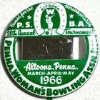 1966 28th Annual Tournament Pa Woman s Bowling Assn Altoona Pa 2 25  Pinback