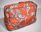 Nwt Vera Bradley Xl Cosmetic Bag With Exterior Pocket - Manor Paisley