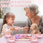 Kids Plastic Tea Party Set For Toddlers   Girls Ages 3-8     Princess Pretend Play