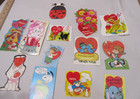 Vtg  Lot Of 13 Children s Valentine Cards 70 s Paper Kitchy