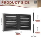 2 Set Attic Vent 6  X 12  Stainless Steel Gable Vent With Screen  Black