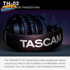 Th-02 Professional Studio Monitor Headphones Wired Over Ear  For Recording