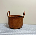 Vintage Nantucket Style Basket With Bent Wood Handles 9 5  Diameter