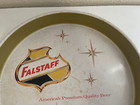 Vintage Falstaff Beer Metal Round Serving Tray W  Early Shield Logo Design