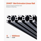 5pcs 39 4 In  1000 Mm  T Slot 2040 Aluminum Extrusion Anodized Linear Rail