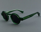 Thick Acetate Polarized Round Sunglasses Green Full Rim Fashion Eyewear