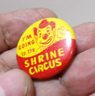 Vtg antique 1920s30s I m Going To The Shrine Circus Pinback Button Green Duck Co