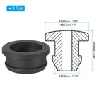 1-1 4 Inch Rubber Grommets  3pcs Top Hat Grommet For Wiring Hole Plugs  Black