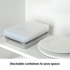   7-piece Set Stainless Steel Stackable Kitchen Food Containers With Flexible   