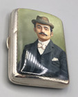 Antique English Sterling Silver Hinged Cigarette Or Card Case 3 5 8  X 2 75 