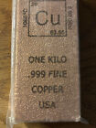 New 1 Kilo Kg Copper Bar Rectangle Ingot Element Design J And M Gold And Silver