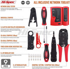 9pc Network Cable Tester Tool Kit Set For Cat5  Cat6  Rj11  Rj45  Ethernet Lan C
