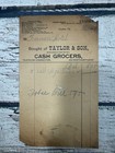 Vtg Taylor   Son Cash Grocer s Northampton St  Easton Pa Rare 1898 Paper Receipt