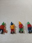 4 Pc Plastic Mini Gnomes-elves Made In Hong Kong 50 s Era Very Rare