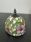 Vintage Tiffany Style Stained Glass Floral Small Lamp Shade 8  Shade Only