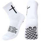Youth Grip Soccer Socks With Cross - Anti-slip Grips Kids Philippians 4 13