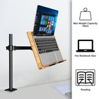 Bamboo Book Stand With Clamp Height Adjustable  Table Side Cookbook Holder -    