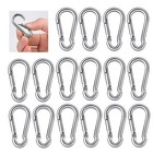 25 Pcs Of 1 97 Inch Carabiner Clips Stainless Steel Spring Snap Hooks