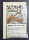 1903 Alpha Salad Cream  Pretty Lady Giant Lobster Boston Mag Ad Original