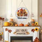 13pcs Interchangeable Seasonal Welcome Sign For Front Door  12 Inch Rustic Round