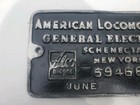 American Locomotive Co  G E Co  Alco Diesel Schenectady Ny 69466 June 1941 Plate