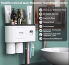 Bathroom Toothbrush Holder Wall Mounted Automatic Toothpaste Dispenser Squeezer