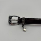 Vintage 90s Las Cruces Belt Womens M Genuine English Leather Silver Buckle  flaw